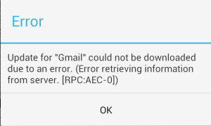 Android ошибка ошибка RPC:AEC:0