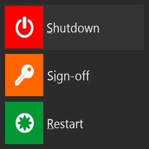 кнопка выключения Windows 8
