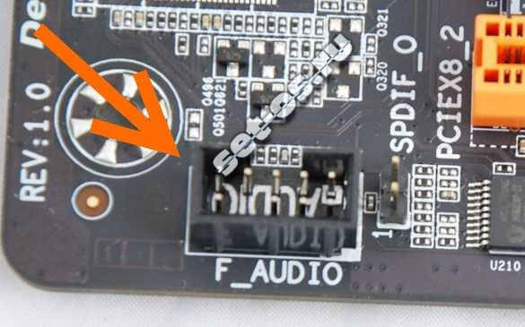 F-Audio front panel порты передней панели аудио