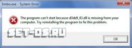 d3dx9_43.dll is missing from your computer